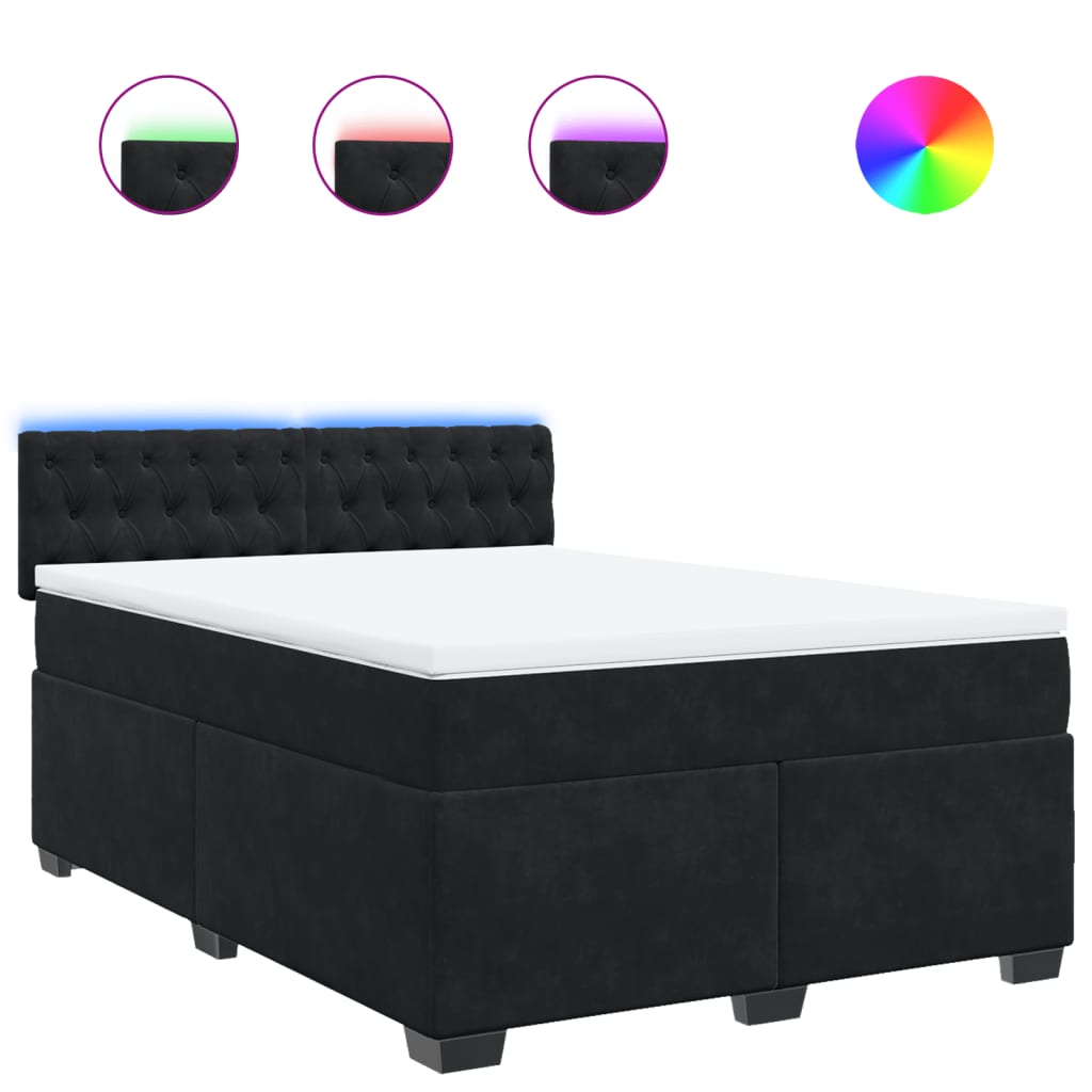 8721102736711_a_en_hd_1 vidaXL Box Spring Bed with Mattress Black Double Velvet - Image 2