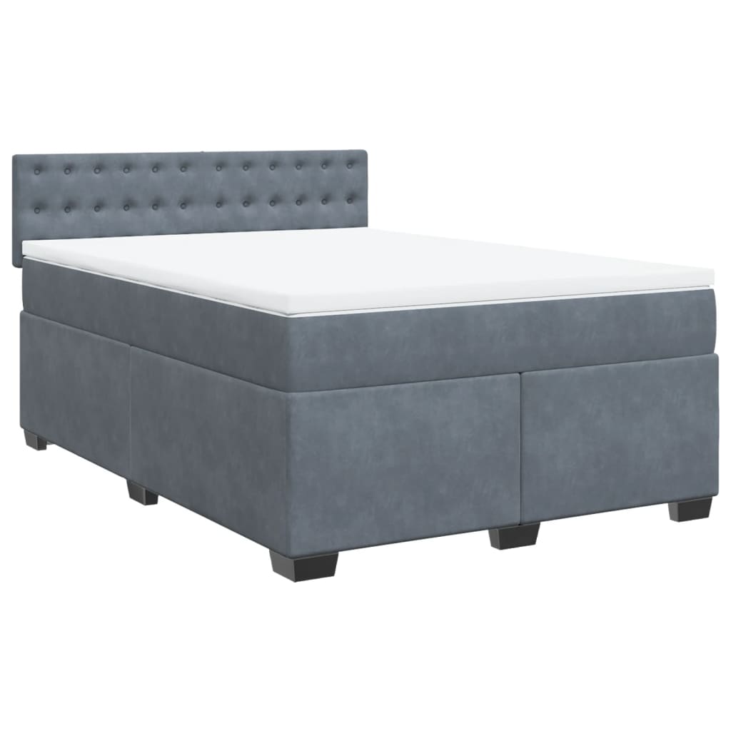 8721102736728_g_en_hd_1 vidaXL Box Spring Bed with Mattress Dark Grey Double Velvet - Image 3