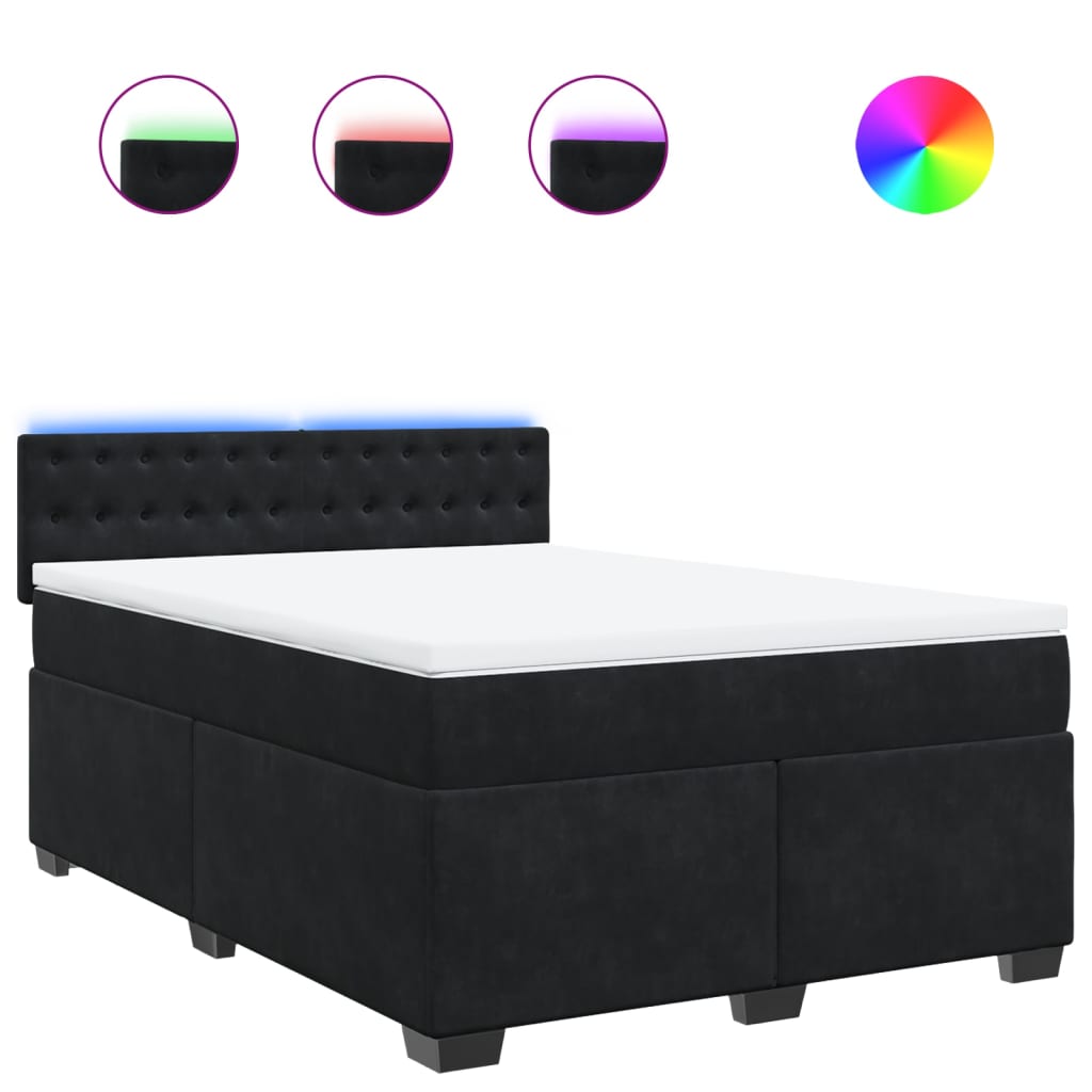 8721102736735_a_en_hd_1 vidaXL Box Spring Bed with Mattress Black Double Velvet - Image 2
