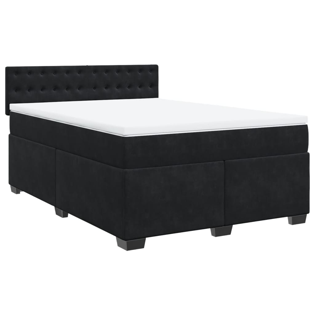 8721102736735_g_en_hd_1 vidaXL Box Spring Bed with Mattress Black Double Velvet - Image 3