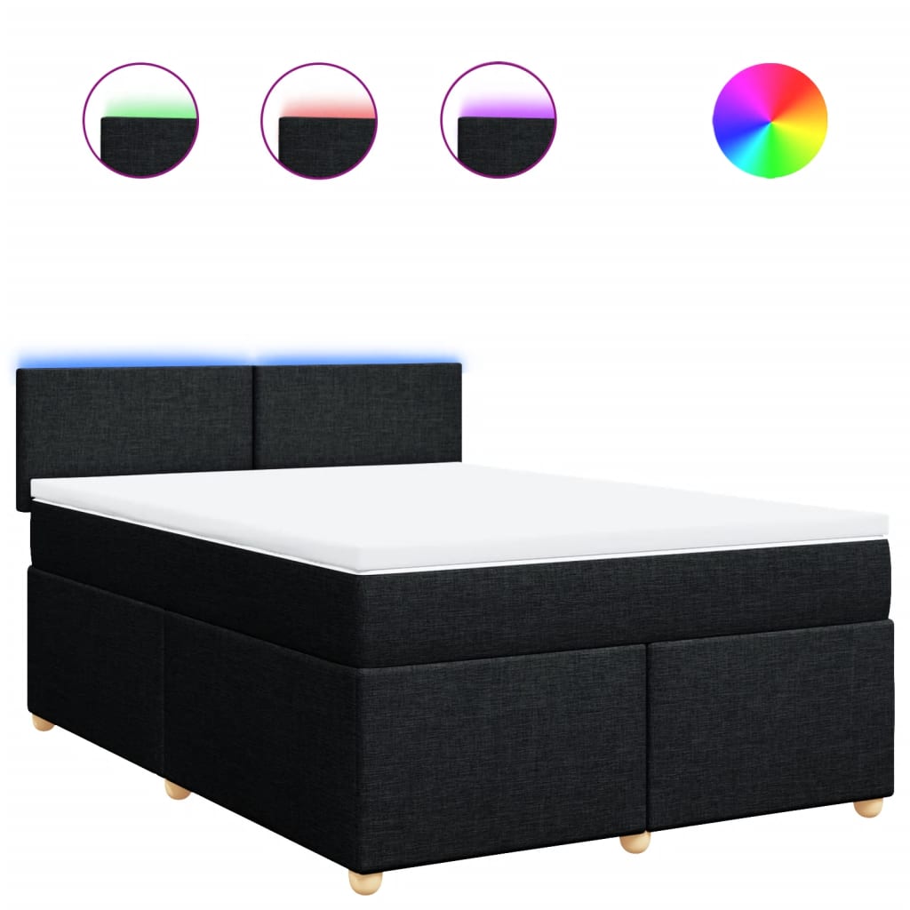 8721102740558_a_en_hd_1 vidaXL Box Spring Bed with Mattress Black Double Fabric - Image 2