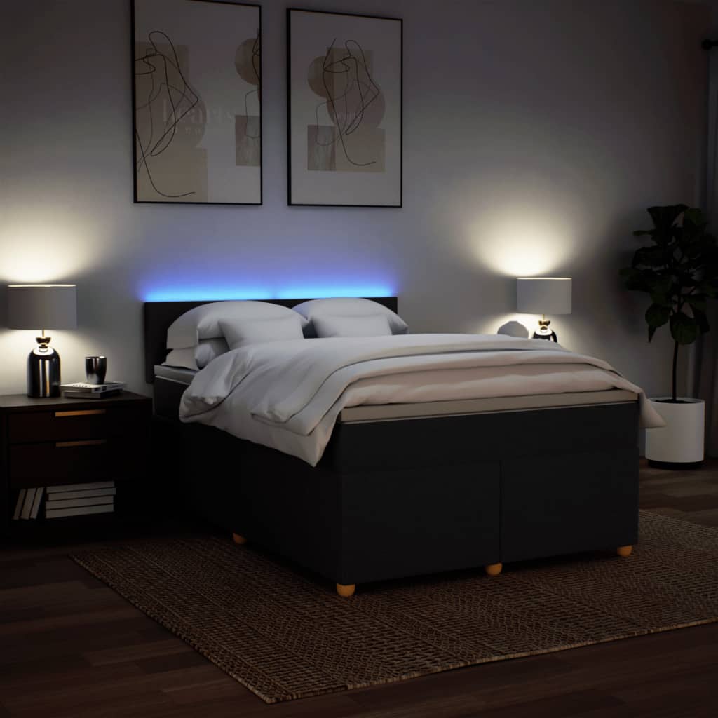 8721102740558_g_en_hd_3 vidaXL Box Spring Bed with Mattress Black Double Fabric - Image 5