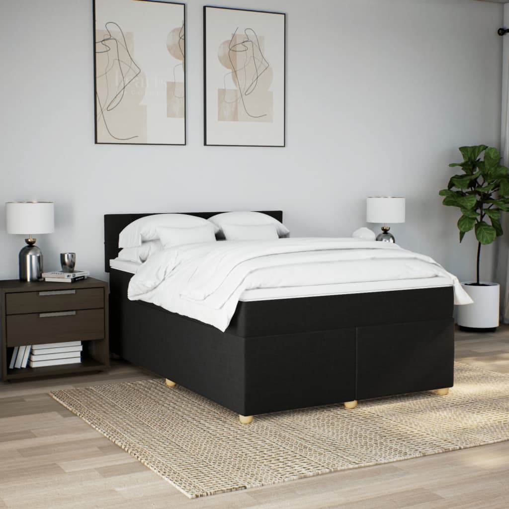 8721102740572_g_en_hd_2 vidaXL Box Spring Bed with Mattress Black Double Fabric - Image 4