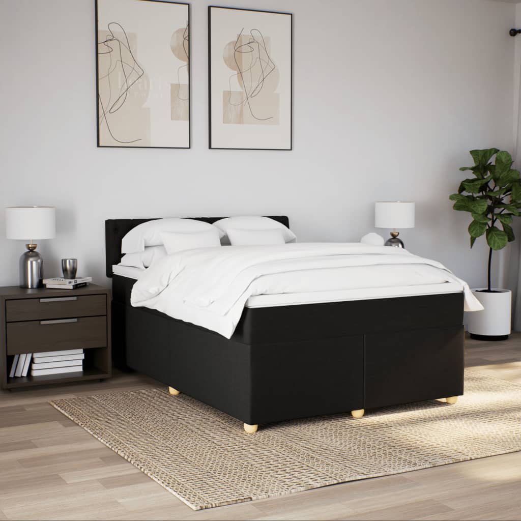 8721102740596_g_en_hd_2 vidaXL Box Spring Bed with Mattress Black Double Fabric - Image 4