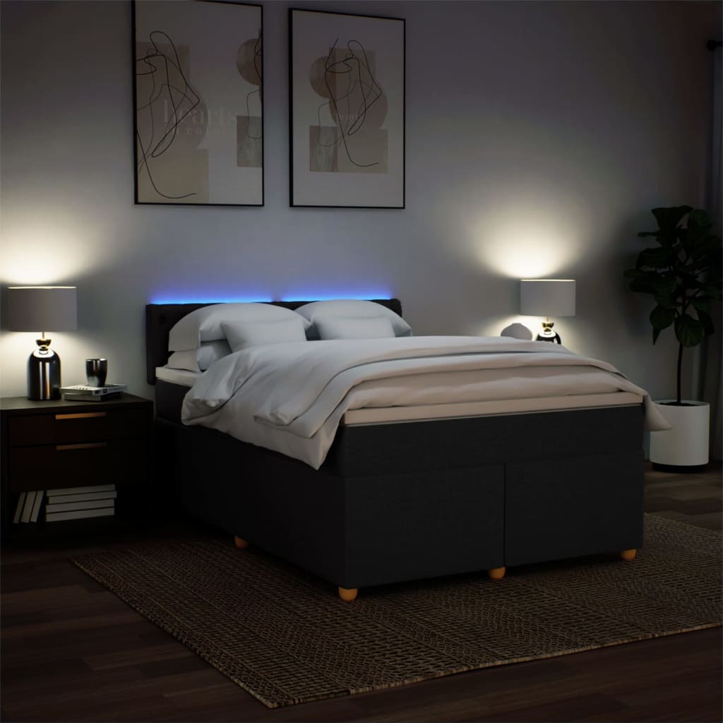 8721102740596_g_en_hd_3 vidaXL Box Spring Bed with Mattress Black Double Fabric - Image 5