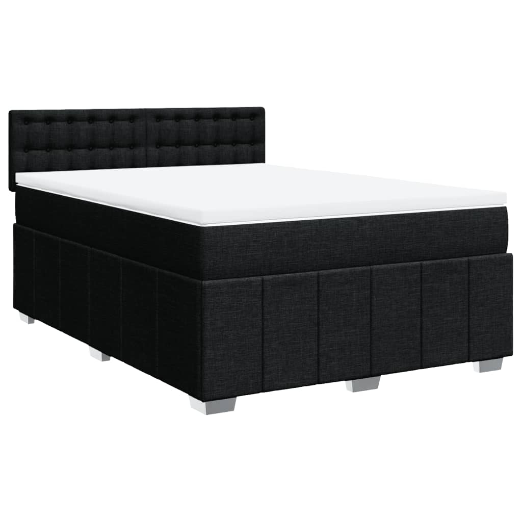 8721102744495_g_en_hd_1 vidaXL Box Spring Bed with Mattress Black Double Fabric - Image 3