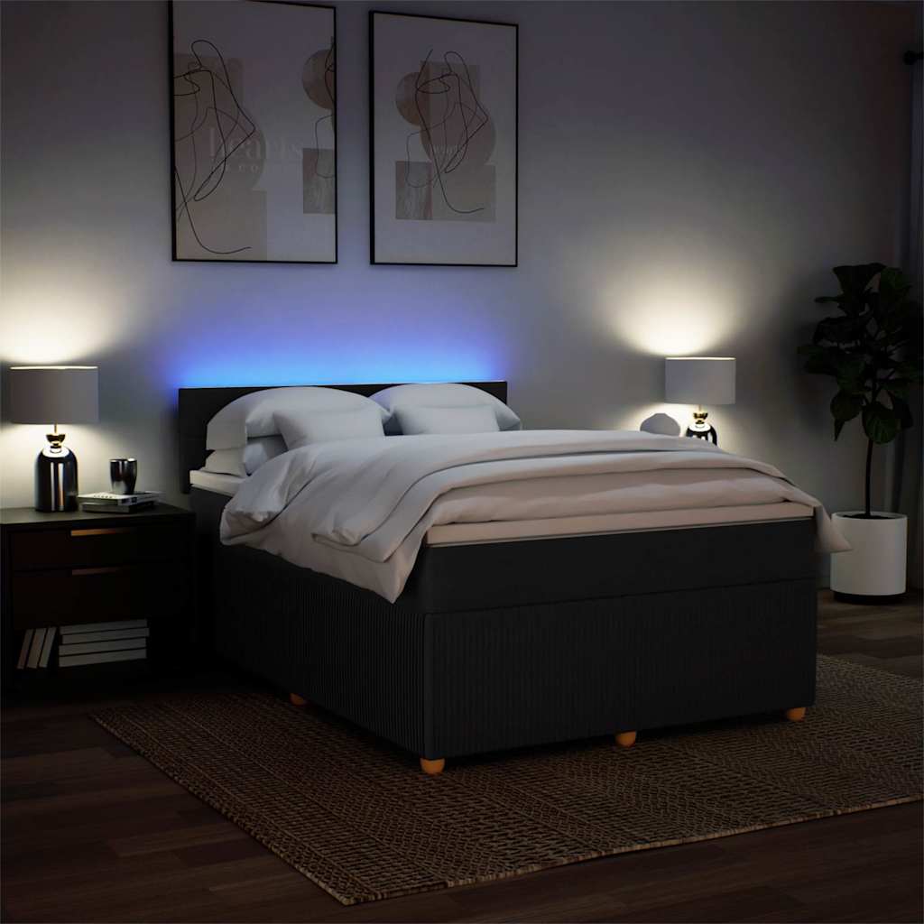 8721102751455_g_en_hd_3 vidaXL Box Spring Bed with Mattress Dark Grey Double Fabric - Image 5
