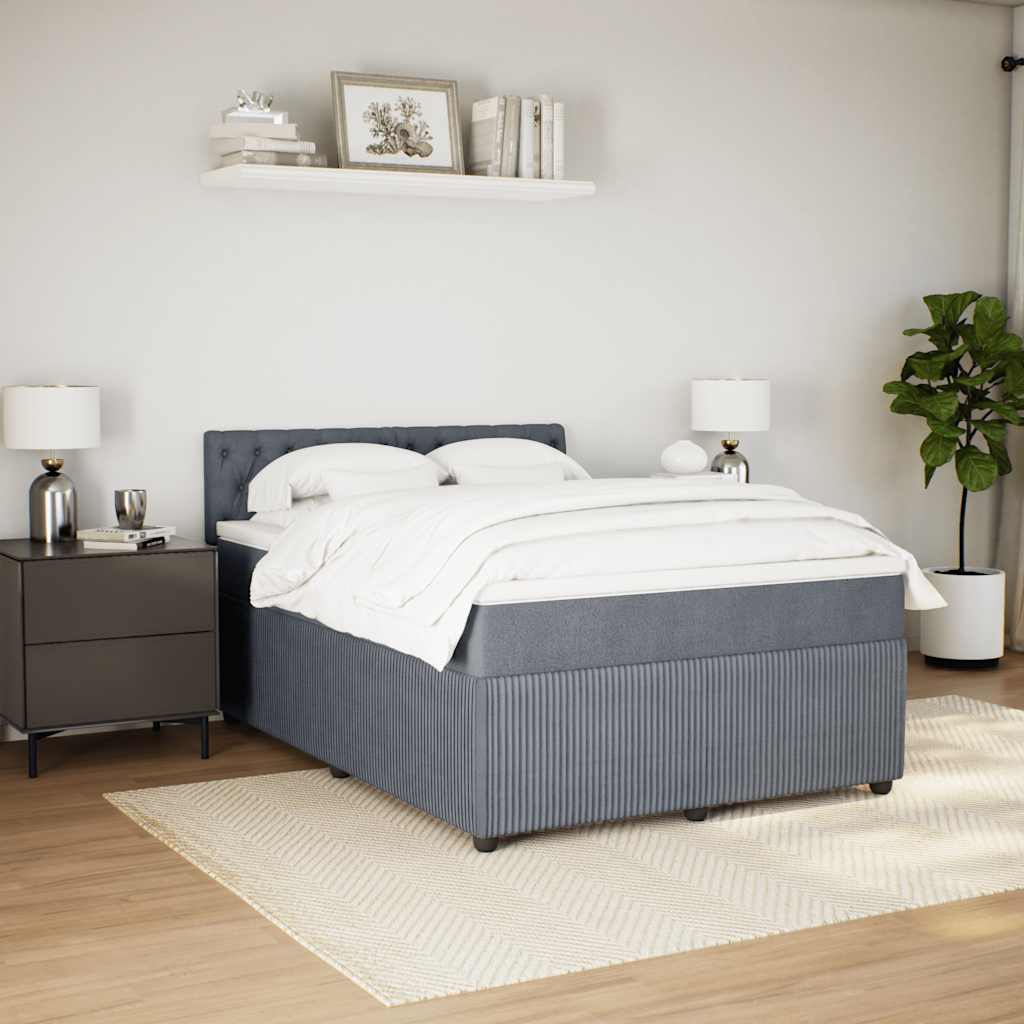 8721102751462_g_en_hd_2 vidaXL Box Spring Bed with Mattress Light Grey Double Fabric - Image 4