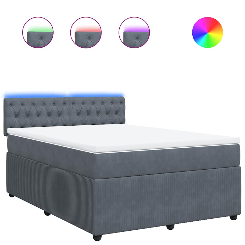 8721102751868_a_en_hd_1 vidaXL Box Spring Bed with Mattress Dark Grey Queen Velvet - Image 2