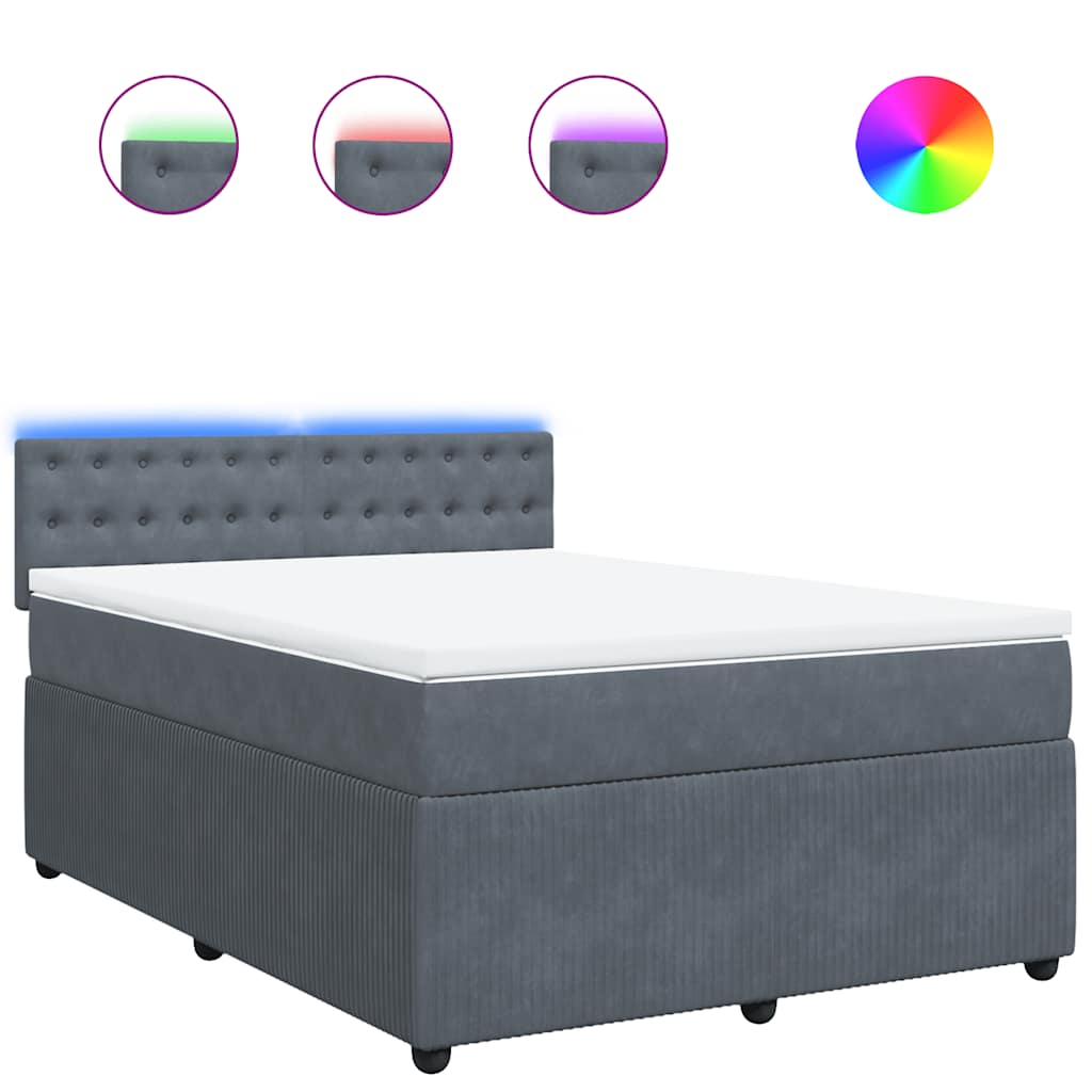 8721102751882_a_en_hd_1 vidaXL Box Spring Bed with Mattress Dark Grey Queen Velvet - Image 2