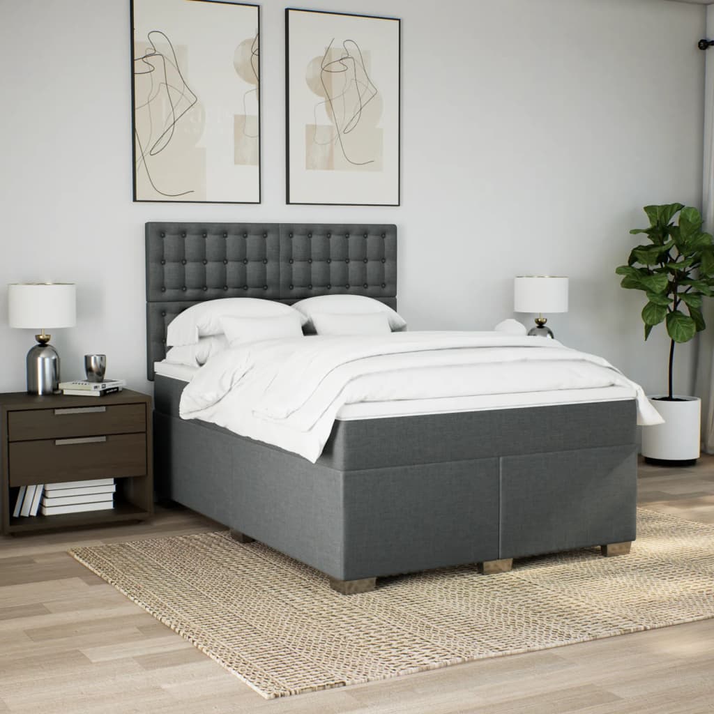 8721102755682_g_en_hd_1 vidaXL Box Spring Bed with Mattress Dark Grey Double Fabric - Image 3