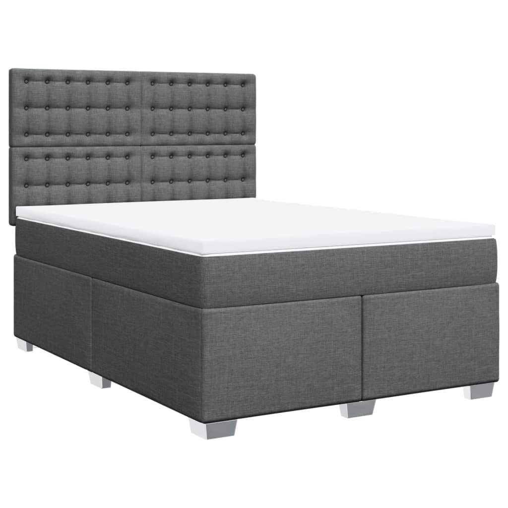 8721102755767_a_en_hd_1 vidaXL Box Spring Bed with Mattress Dark Grey Queen Fabric - Image 2