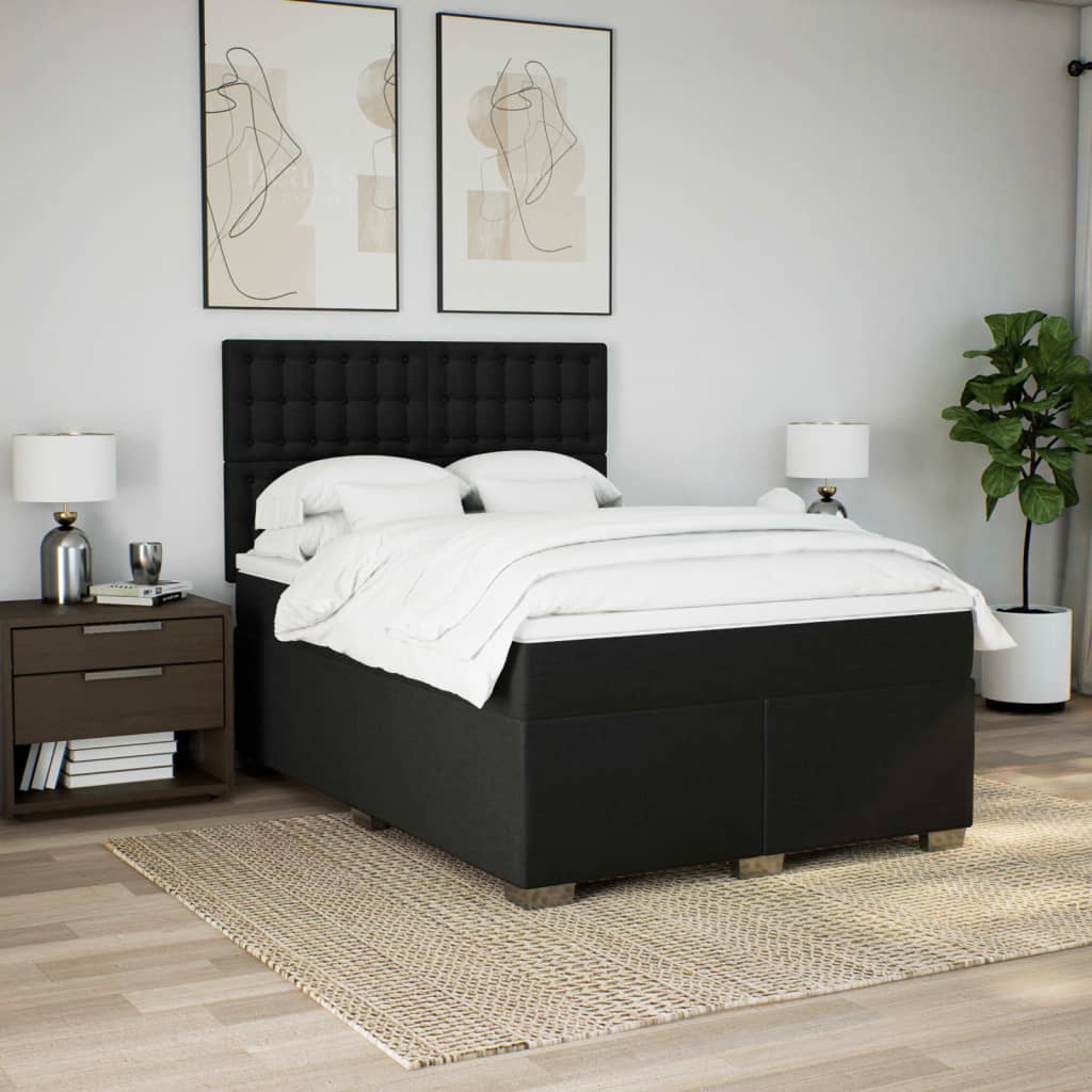 8721102755774_g_en_hd_1 vidaXL Box Spring Bed with Mattress Black Queen Fabric - Image 3