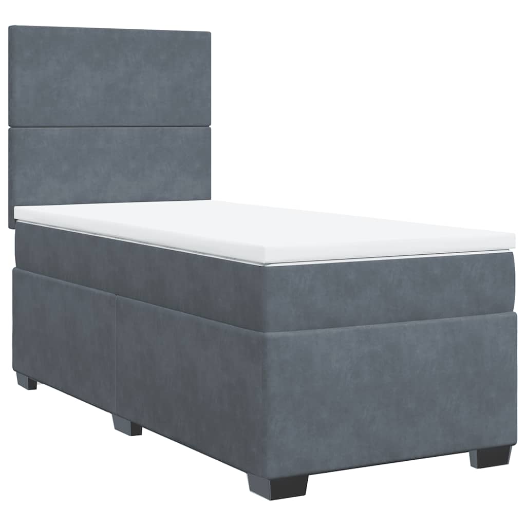 8721102759581_a_en_hd_1 vidaXL Box Spring Bed with Mattress Dark Grey King Single Velvet - Image 2