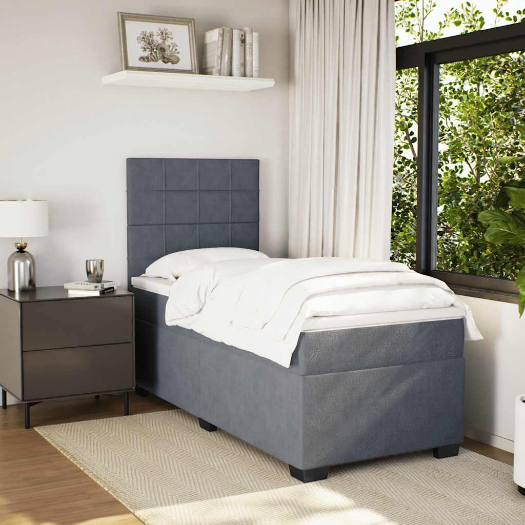 8721102759604_g_en_hd_1 vidaXL Box Spring Bed with Mattress Dark Grey King Single Velvet - Image 3