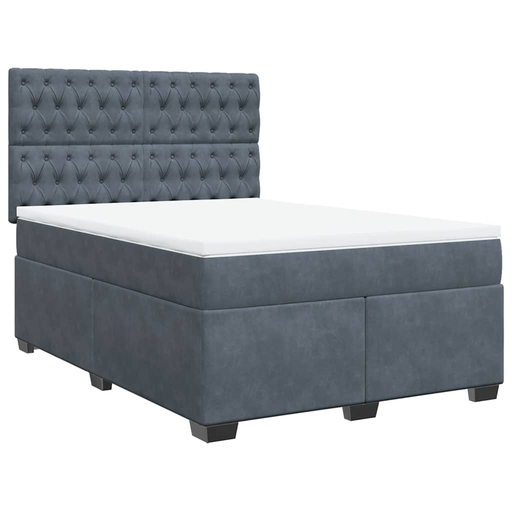 8721102759789_a_en_hd_1 vidaXL Box Spring Bed with Mattress Dark Grey Queen Velvet - Image 2