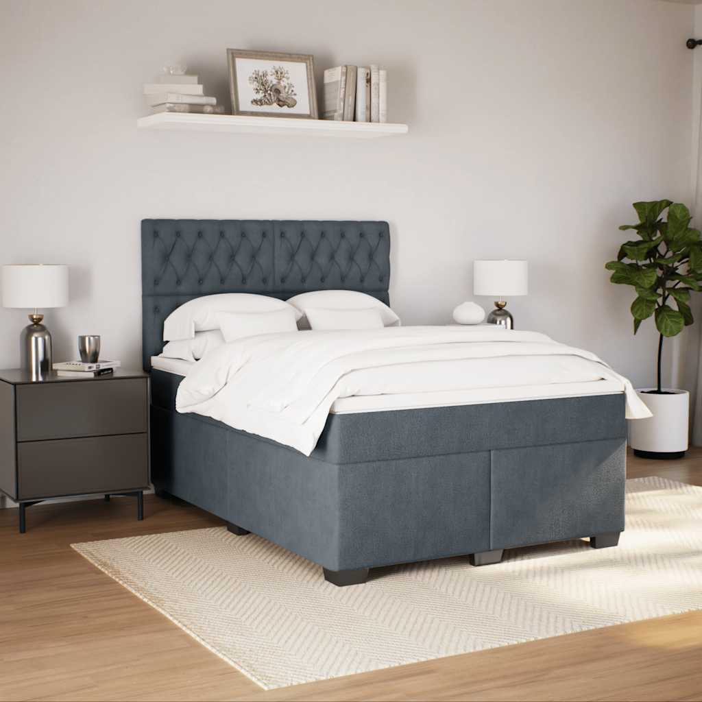8721102759789_g_en_hd_1 vidaXL Box Spring Bed with Mattress Dark Grey Queen Velvet - Image 3