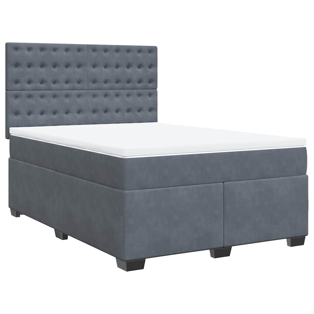 8721102759802_a_en_hd_1 vidaXL Box Spring Bed with Mattress Dark Grey Queen Velvet - Image 2