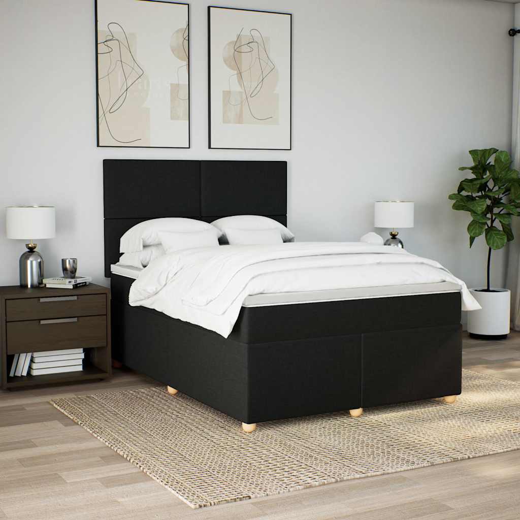 8721102763557_g_en_hd_1 vidaXL Box Spring Bed with Mattress Black Double Fabric - Image 3
