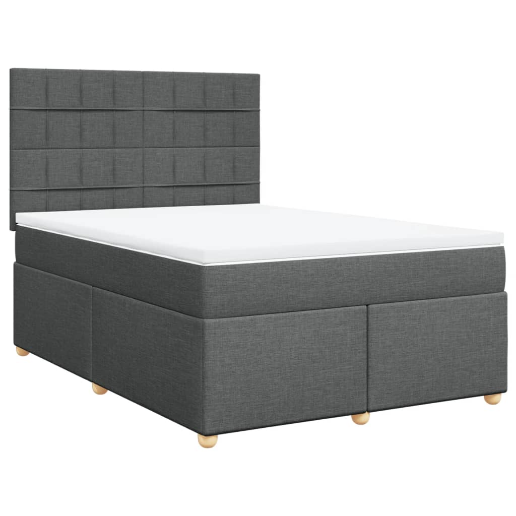 8721102763649_a_en_hd_1 vidaXL Box Spring Bed with Mattress Dark Grey Queen Fabric - Image 2