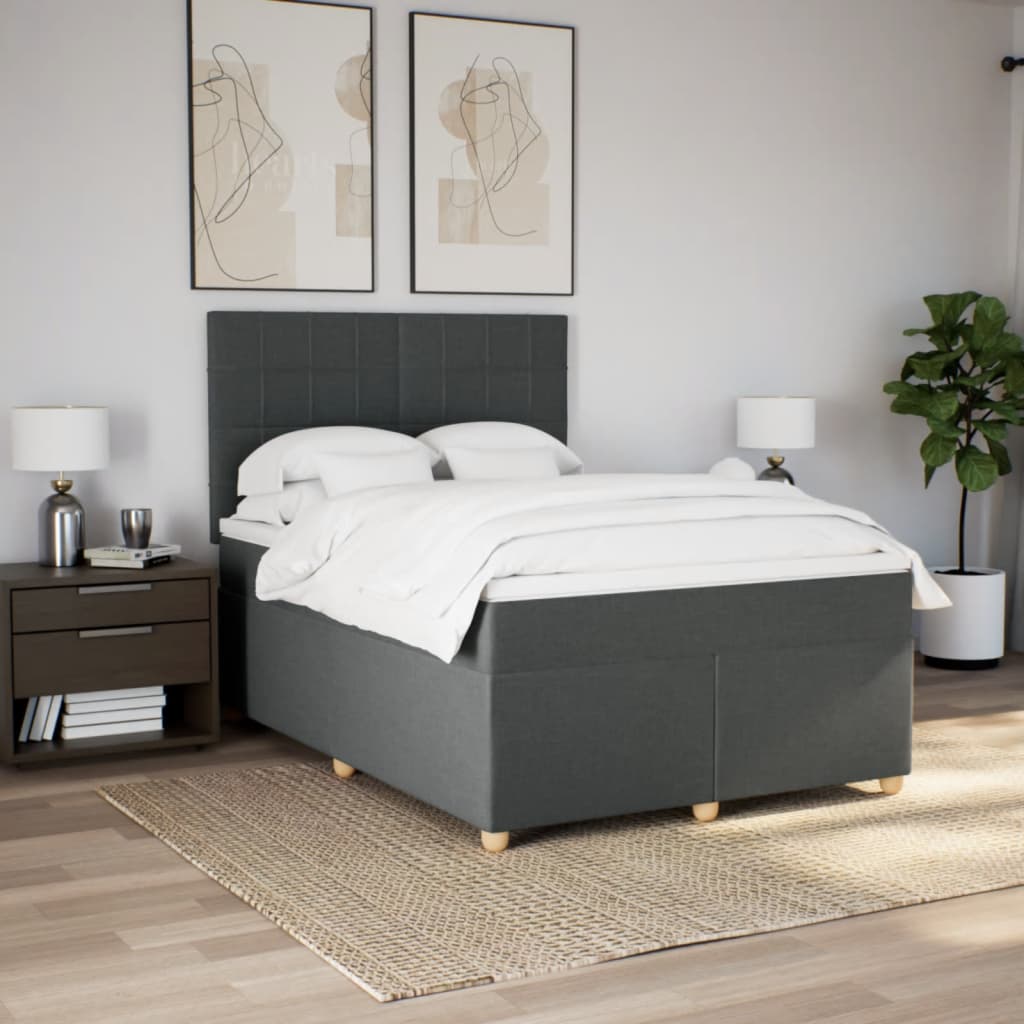 8721102763649_g_en_hd_1 vidaXL Box Spring Bed with Mattress Dark Grey Queen Fabric - Image 3