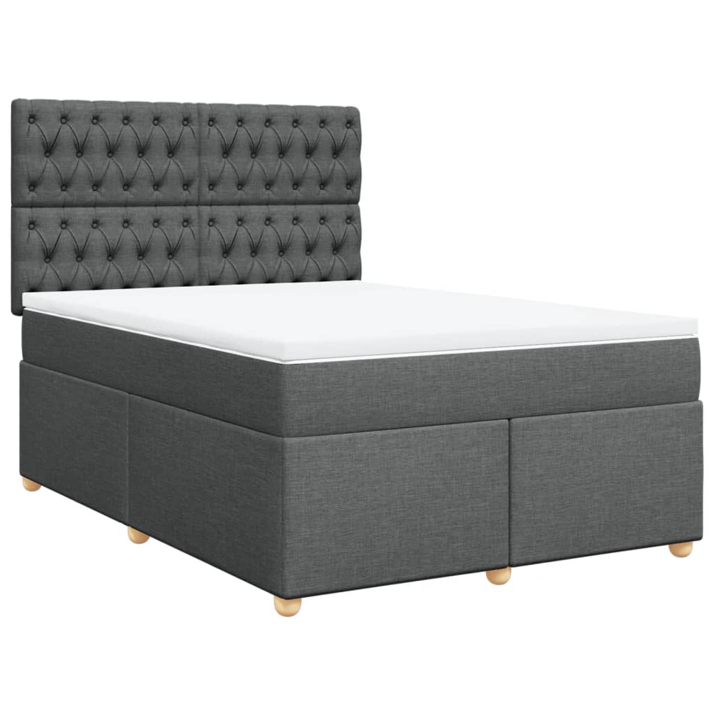 8721102763663_a_en_hd_1 vidaXL Box Spring Bed with Mattress Dark Grey Queen Fabric - Image 2