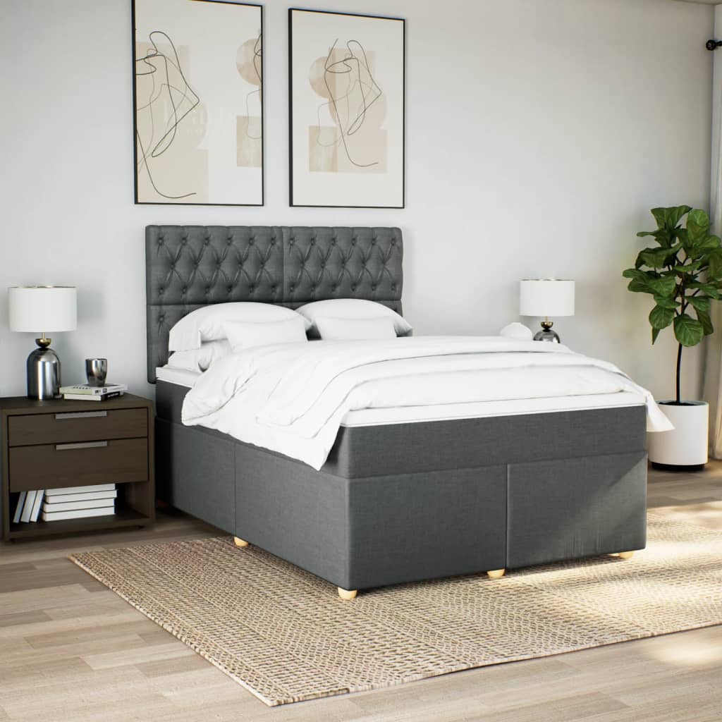 8721102763663_g_en_hd_1 vidaXL Box Spring Bed with Mattress Dark Grey Queen Fabric - Image 3