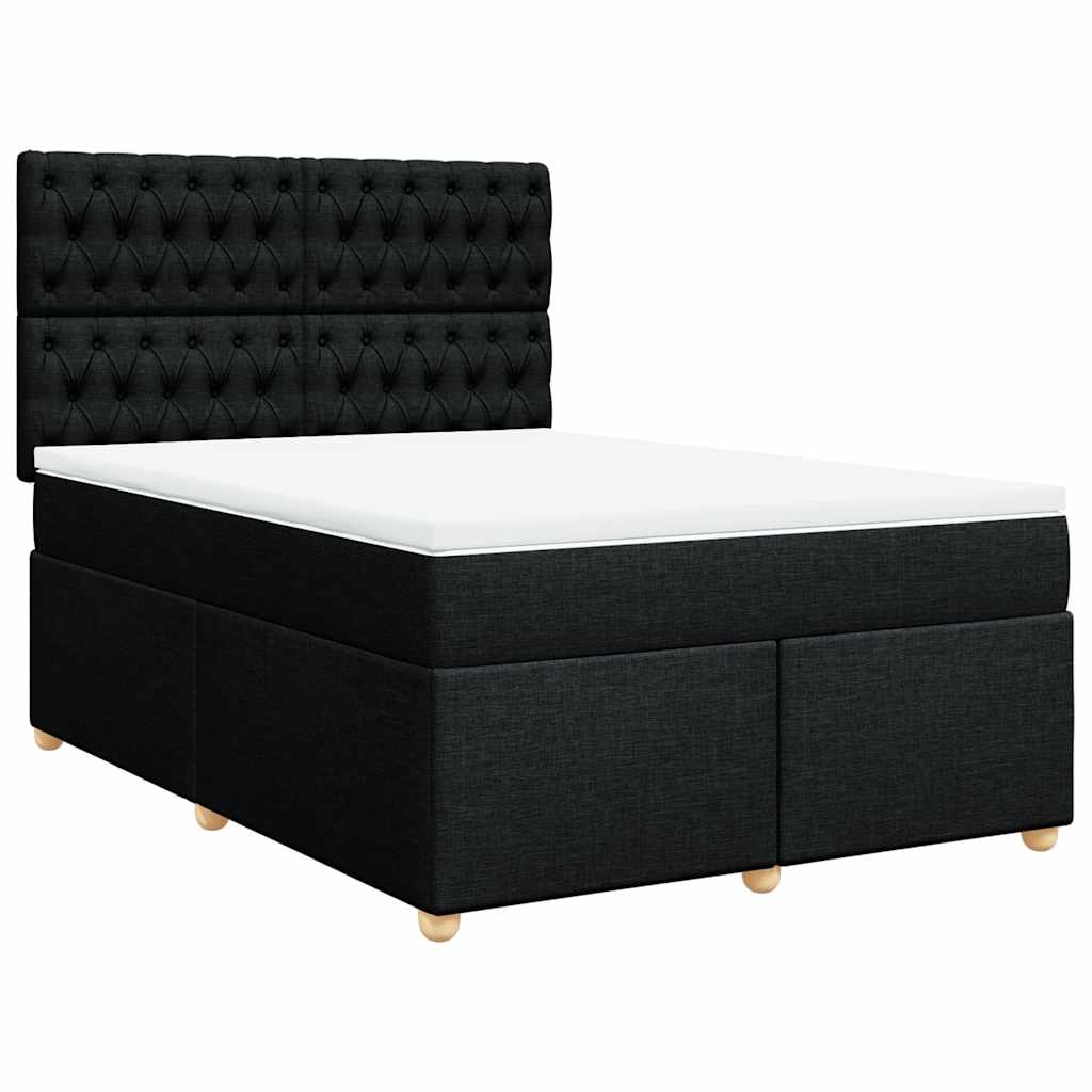 8721102763670_a_en_hd_1 vidaXL Box Spring Bed with Mattress Black Queen Fabric - Image 2