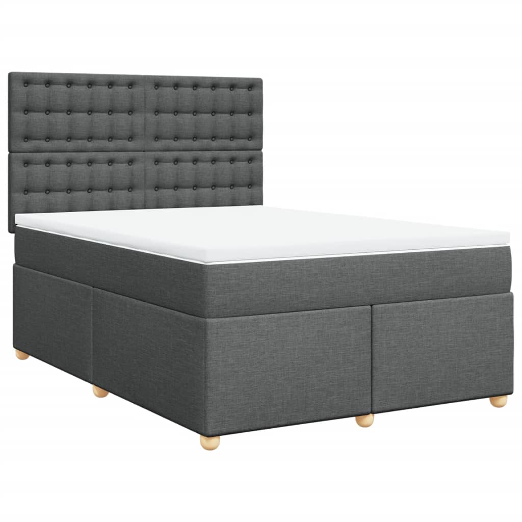 8721102763687_a_en_hd_1 vidaXL Box Spring Bed with Mattress Dark Grey Queen Fabric - Image 2