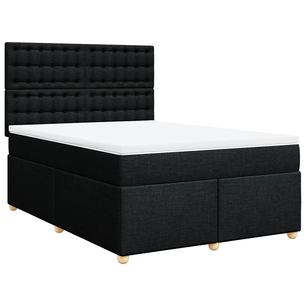 8721102763694_a_en_hd_1 vidaXL Box Spring Bed with Mattress Black Queen Fabric - Image 2