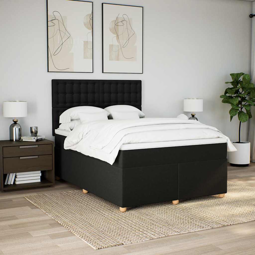 8721102763694_g_en_hd_1 vidaXL Box Spring Bed with Mattress Black Queen Fabric - Image 3