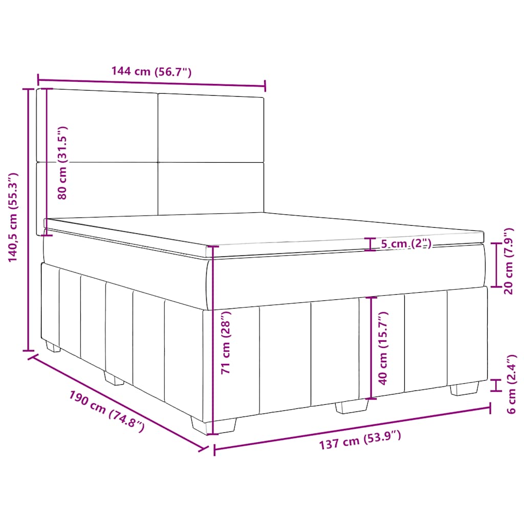 8721102767432_g_en_hd_11 vidaXL Box Spring Bed with Mattress Black Double Fabric - Image 13
