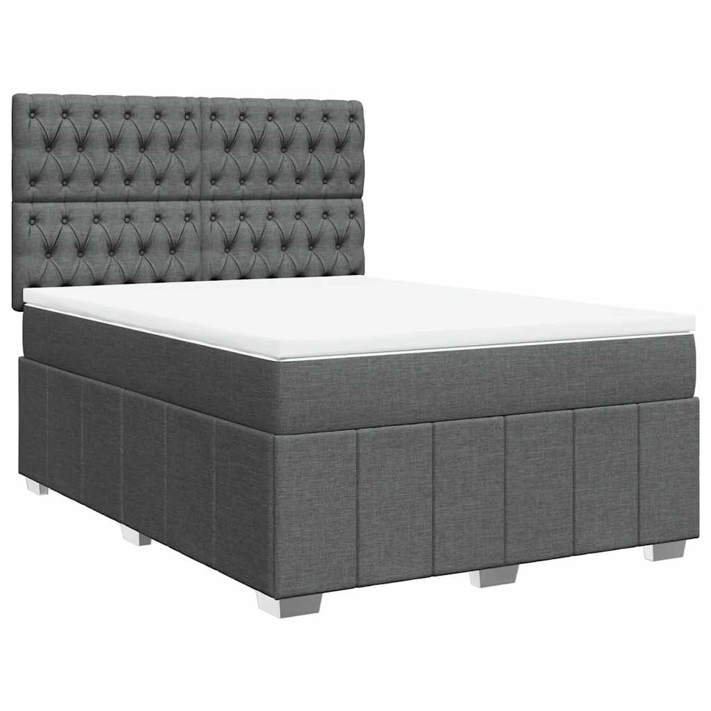 8721102767463_a_en_hd_1 vidaXL Box Spring Bed with Mattress Dark Grey Double Fabric - Image 2