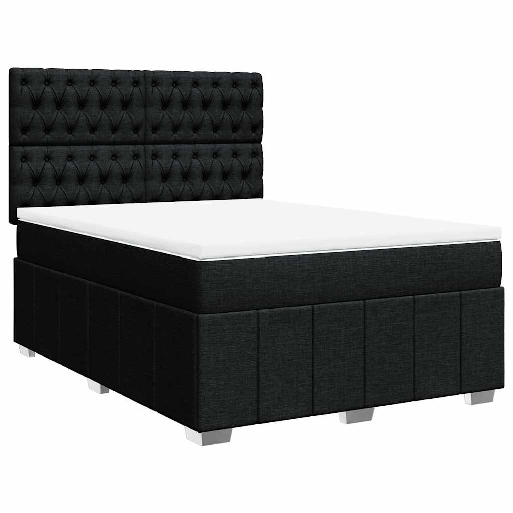 8721102767470_a_en_hd_1 vidaXL Box Spring Bed with Mattress Black Double Fabric - Image 2