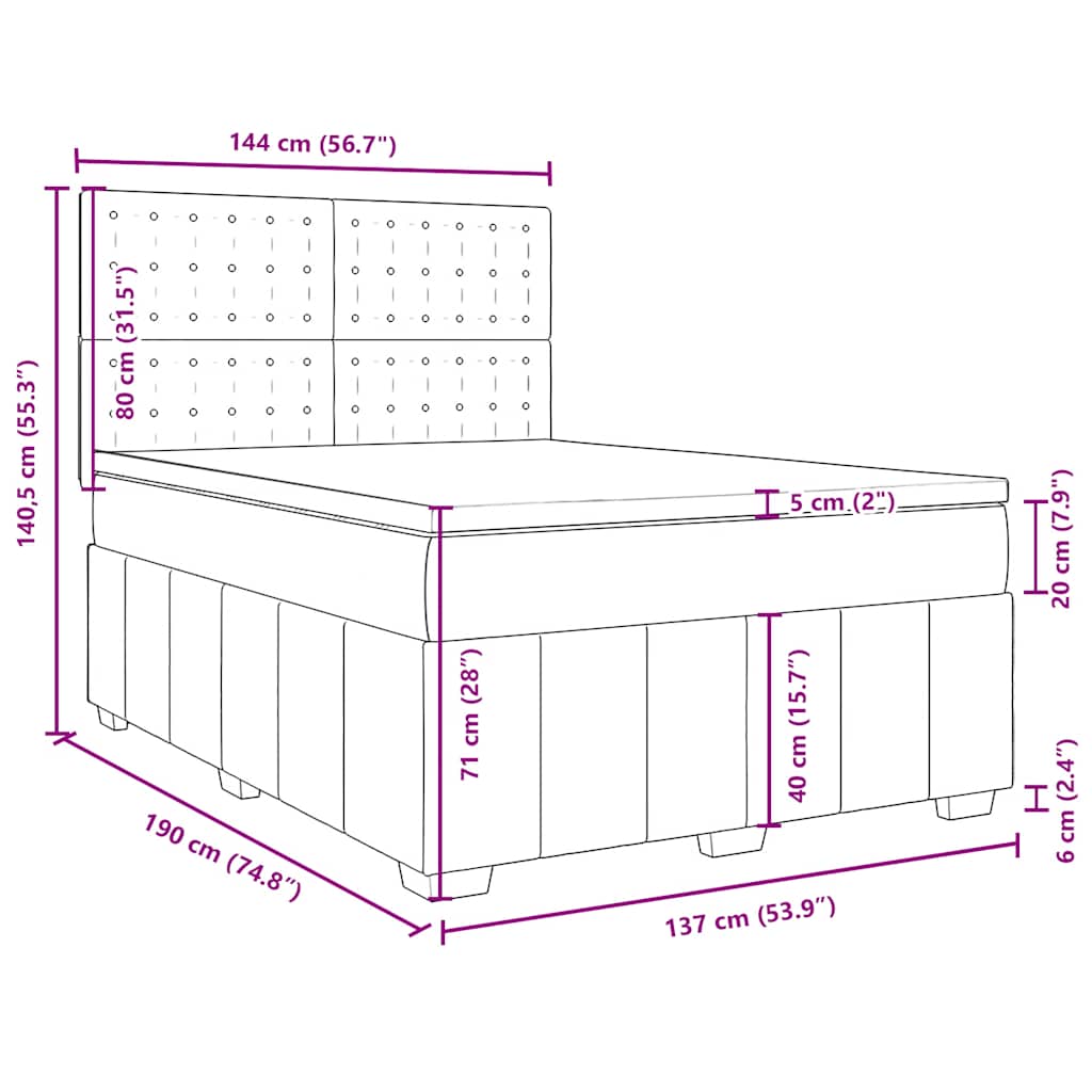 8721102767494_g_en_hd_11 vidaXL Box Spring Bed with Mattress Black Double Fabric - Image 13