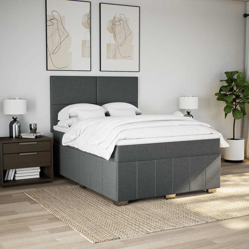 8721102767500_g_en_hd_1 vidaXL Box Spring Bed with Mattress Dark Grey Queen Fabric - Image 3