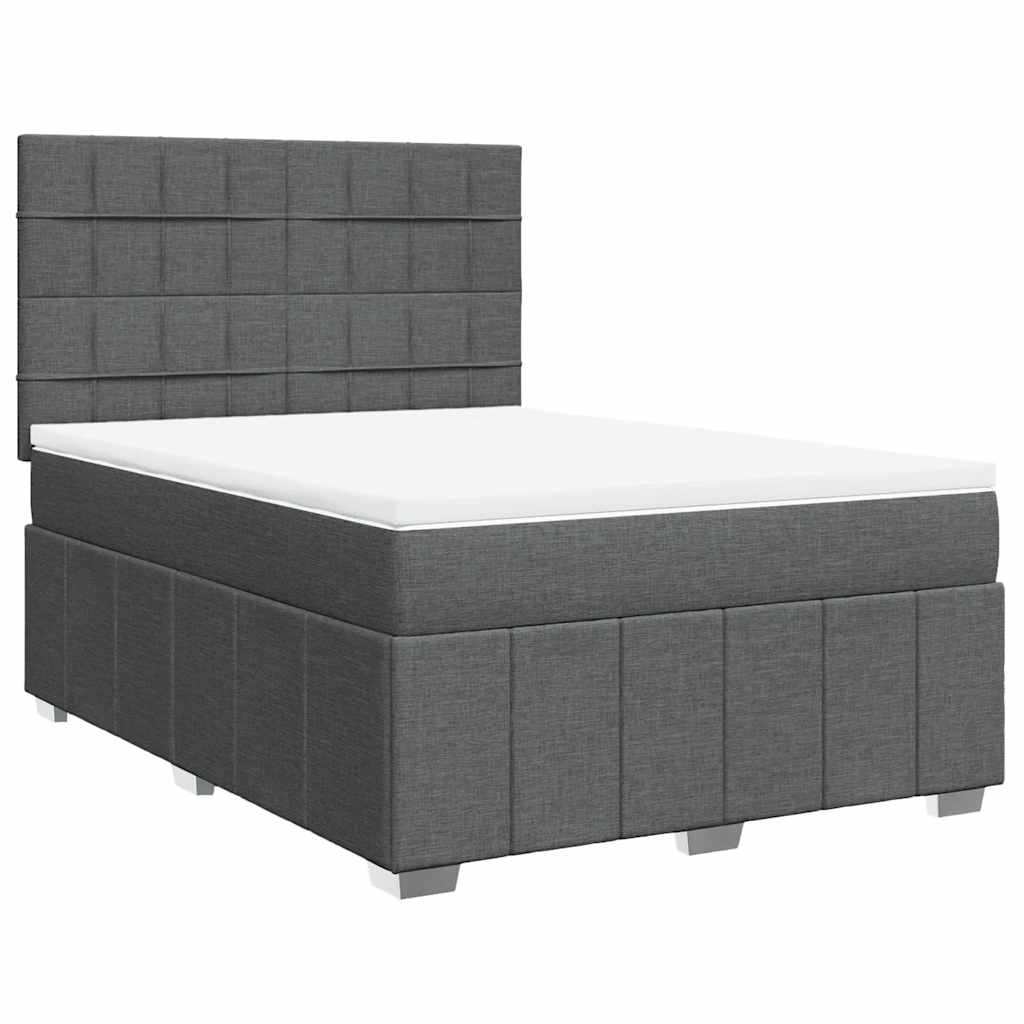 8721102767524_a_en_hd_1 vidaXL Box Spring Bed with Mattress Dark Grey Queen Fabric - Image 2