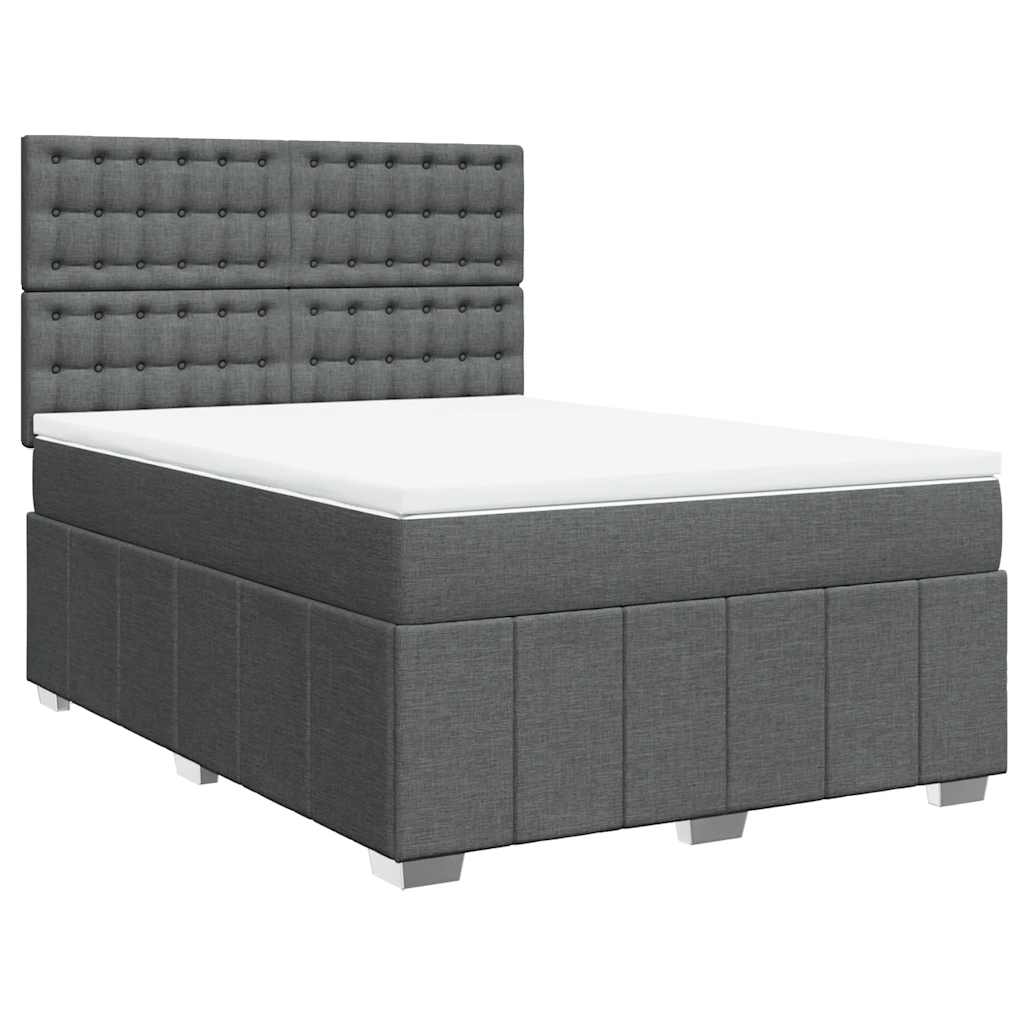8721102767562_a_en_hd_1 vidaXL Box Spring Bed with Mattress Dark Grey Queen Fabric - Image 2