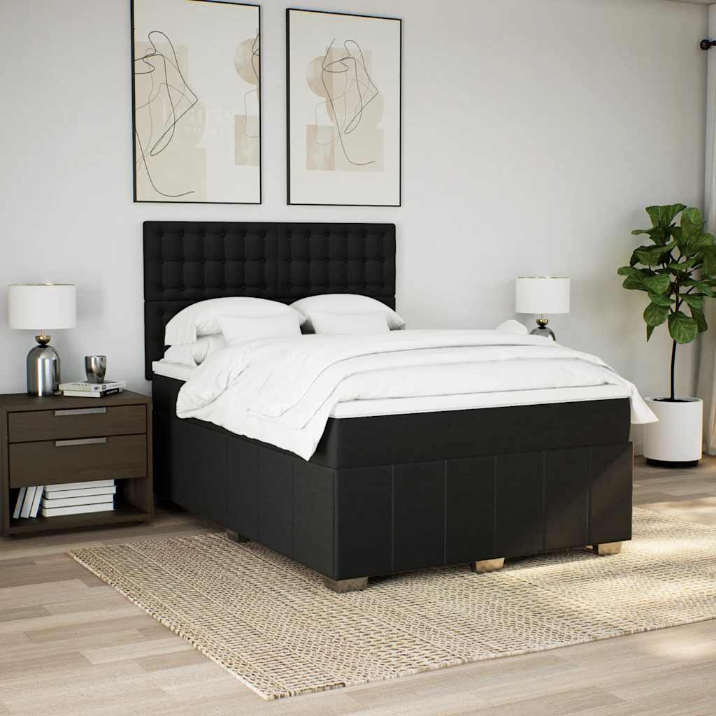 8721102767579_g_en_hd_1 vidaXL Box Spring Bed with Mattress Black Queen Fabric - Image 3