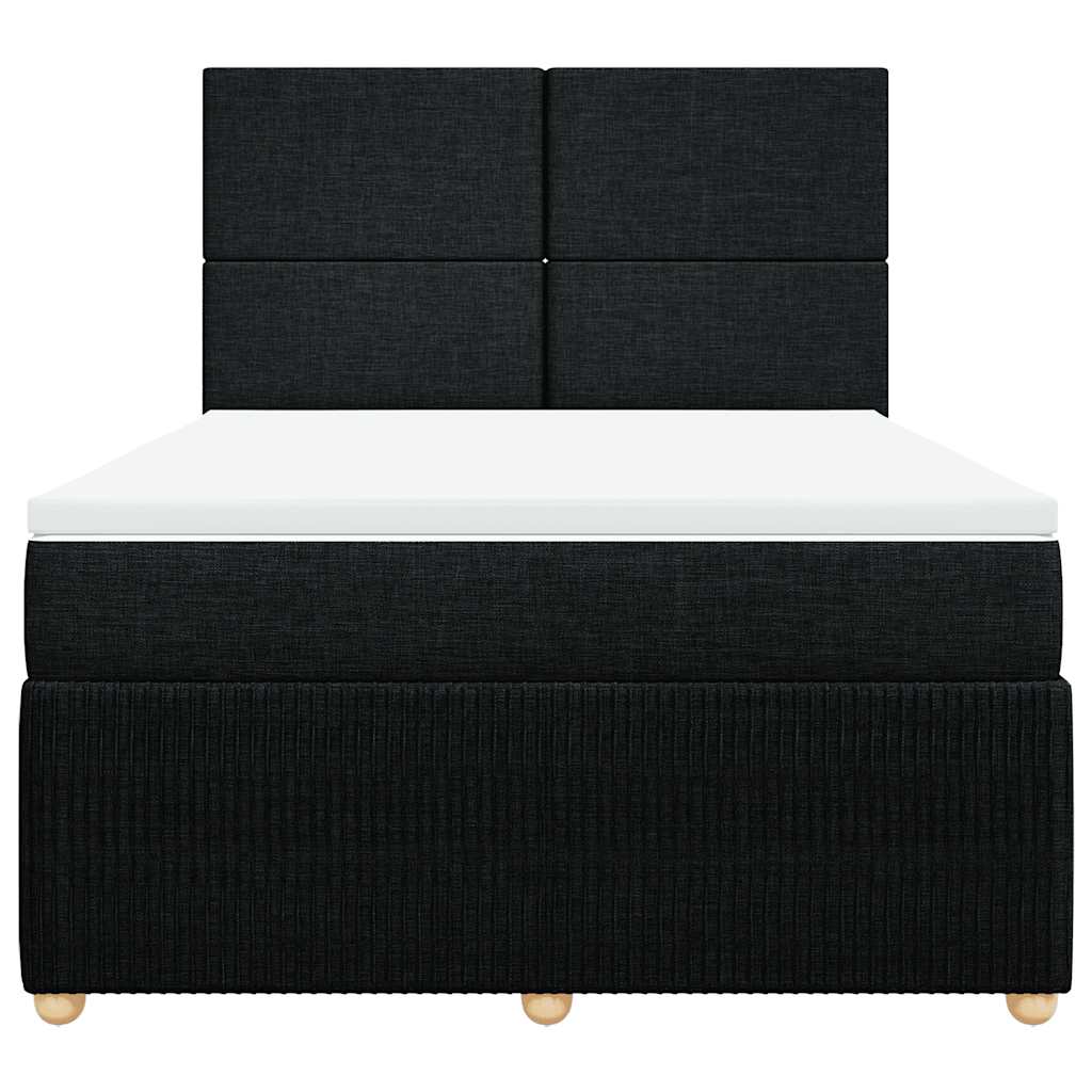 8721102774430_g_en_hd_2 vidaXL Box Spring Bed with Mattress Black Double Fabric - Image 4