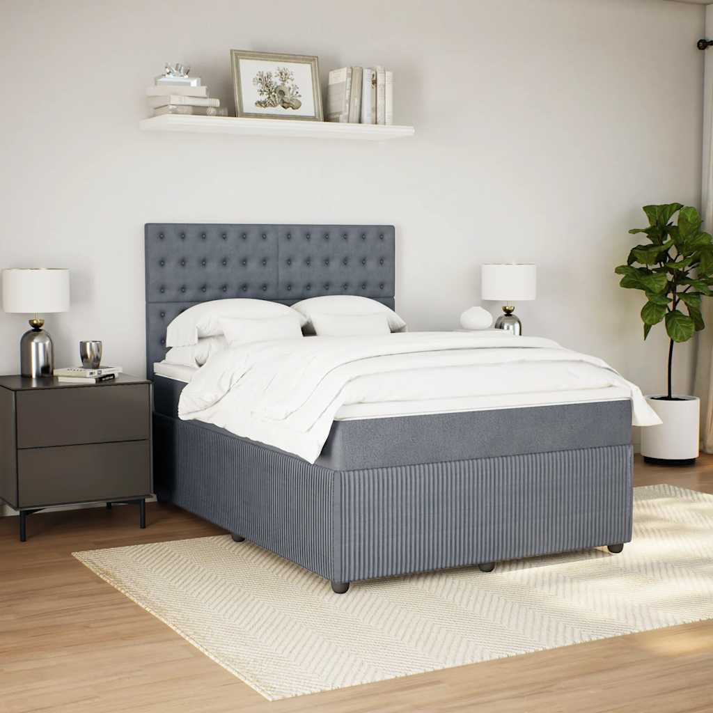 8721102774485_g_en_hd_1 vidaXL Box Spring Bed with Mattress Dark Grey Double Fabric - Image 3