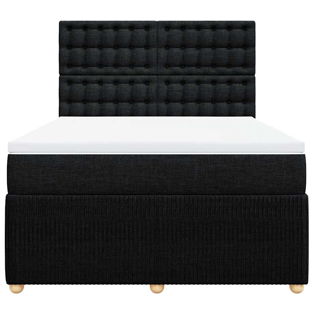 8721102774492_g_en_hd_2 vidaXL Box Spring Bed with Mattress Black Double Fabric - Image 4