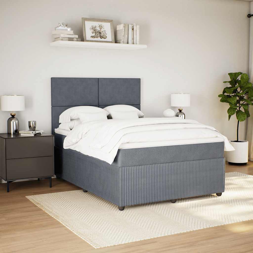8721102774508_g_en_hd_1 vidaXL Box Spring Bed with Mattress Dark Grey Queen Fabric - Image 3