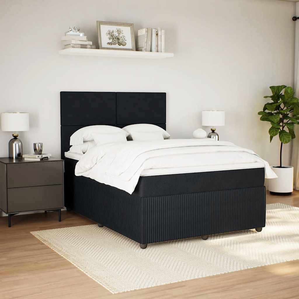 8721102774515_g_en_hd_1 vidaXL Box Spring Bed with Mattress Black Queen Fabric - Image 3
