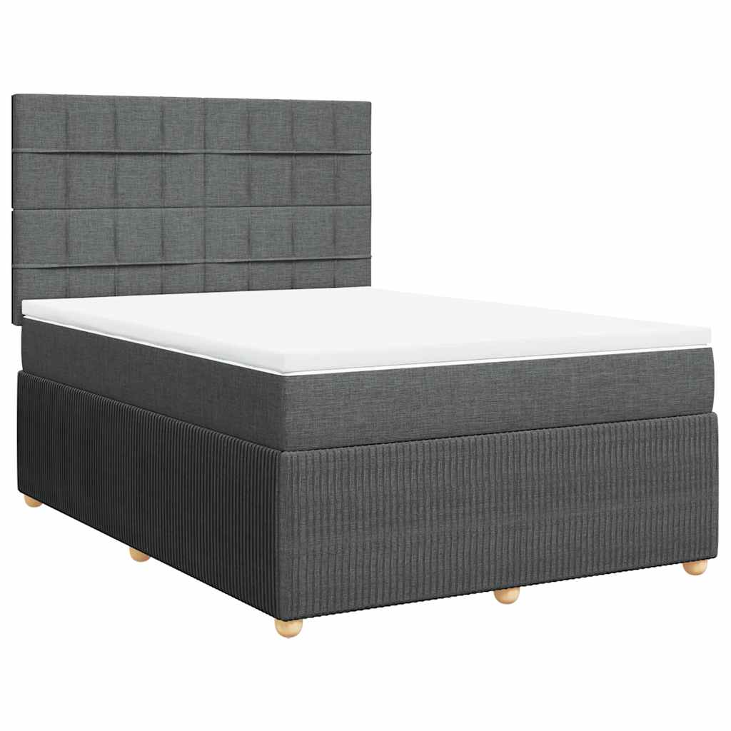 8721102774522_a_en_hd_1 vidaXL Box Spring Bed with Mattress Dark Grey Queen Fabric - Image 2