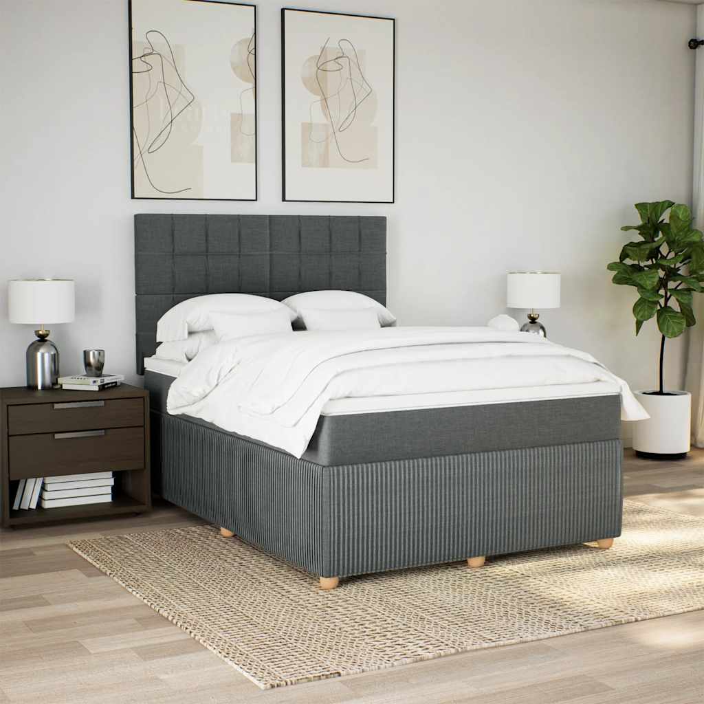 8721102774522_g_en_hd_1 vidaXL Box Spring Bed with Mattress Dark Grey Queen Fabric - Image 3