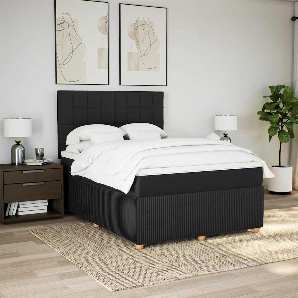 8721102774539_g_en_hd_1 vidaXL Box Spring Bed with Mattress Black Queen Fabric - Image 3