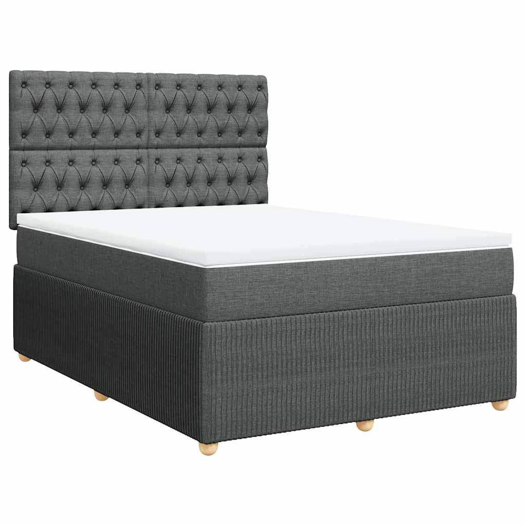 8721102774546_a_en_hd_1 vidaXL Box Spring Bed with Mattress Dark Grey Queen Fabric - Image 2