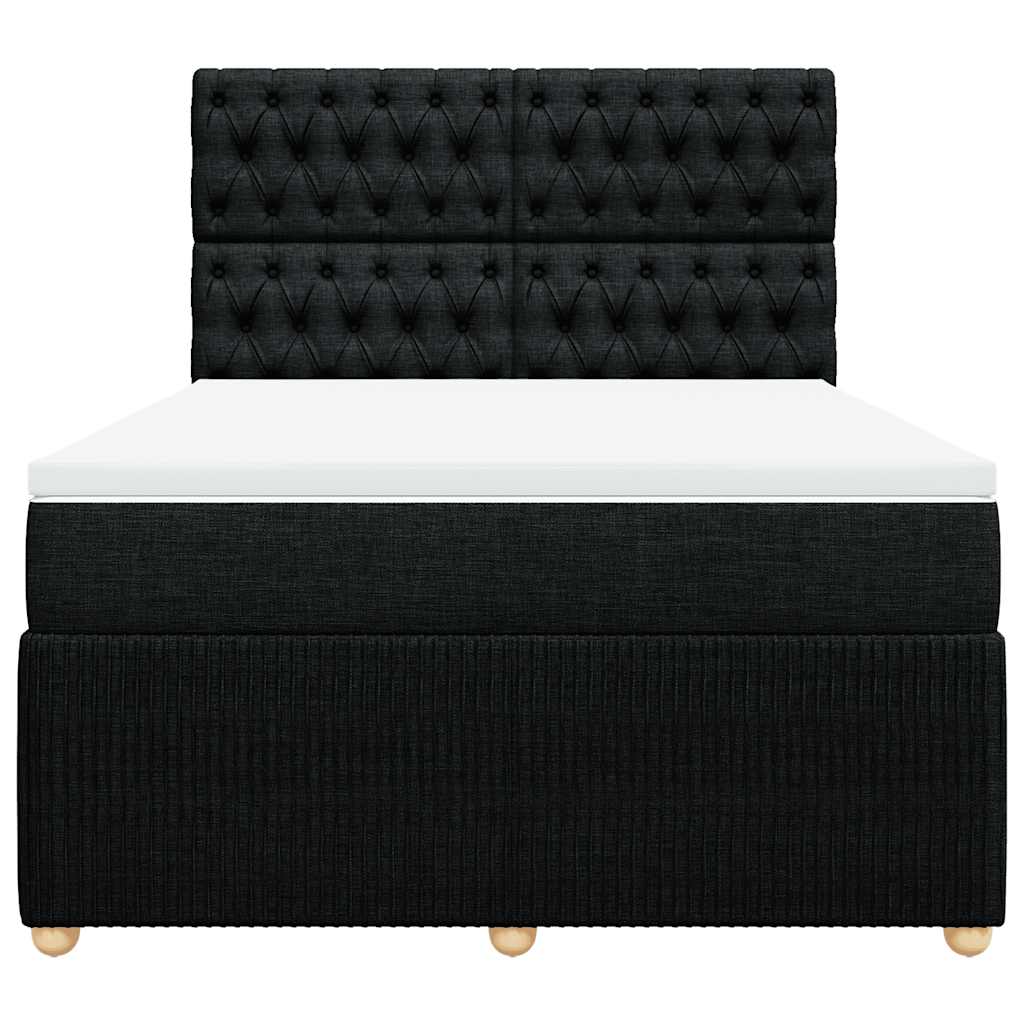 8721102774553_g_en_hd_2 vidaXL Box Spring Bed with Mattress Black Queen Fabric - Image 4