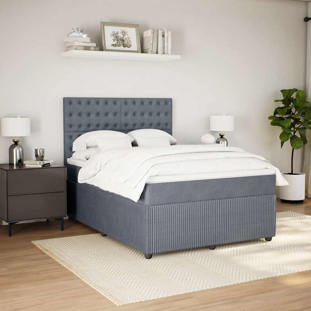 8721102774560_g_en_hd_1 vidaXL Box Spring Bed with Mattress Dark Grey Queen Fabric - Image 3